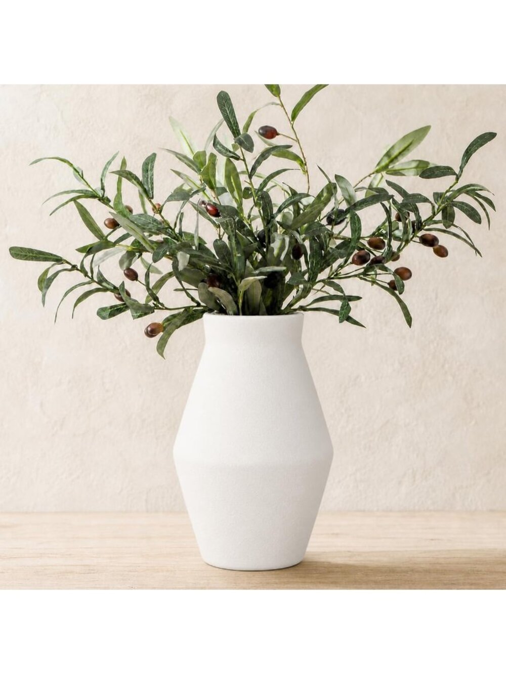 10 Inch White Ceramic Rustic Farmhouse Pottery Flower Vase For Table Home Decor